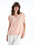 LC Waikiki V-Neck Glossy Women’S T-Shirt
